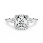 Jeanne Round Cut Lab Grown Diamond 18Kt White Gold Engagement Ring