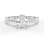 Elena Oval Cut Lab Grown Diamond Platinum Engagement Ring