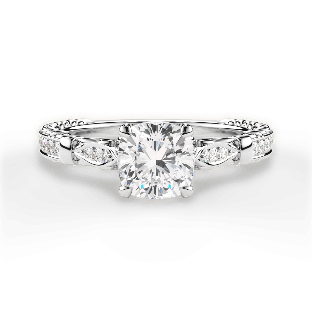 Gabriela Cushion Cut Lab Grown Diamond Platinum Engagement Ring