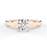 Aaliyah Round Cut Lab Grown Diamond 18Kt Rose Gold Engagement Ring