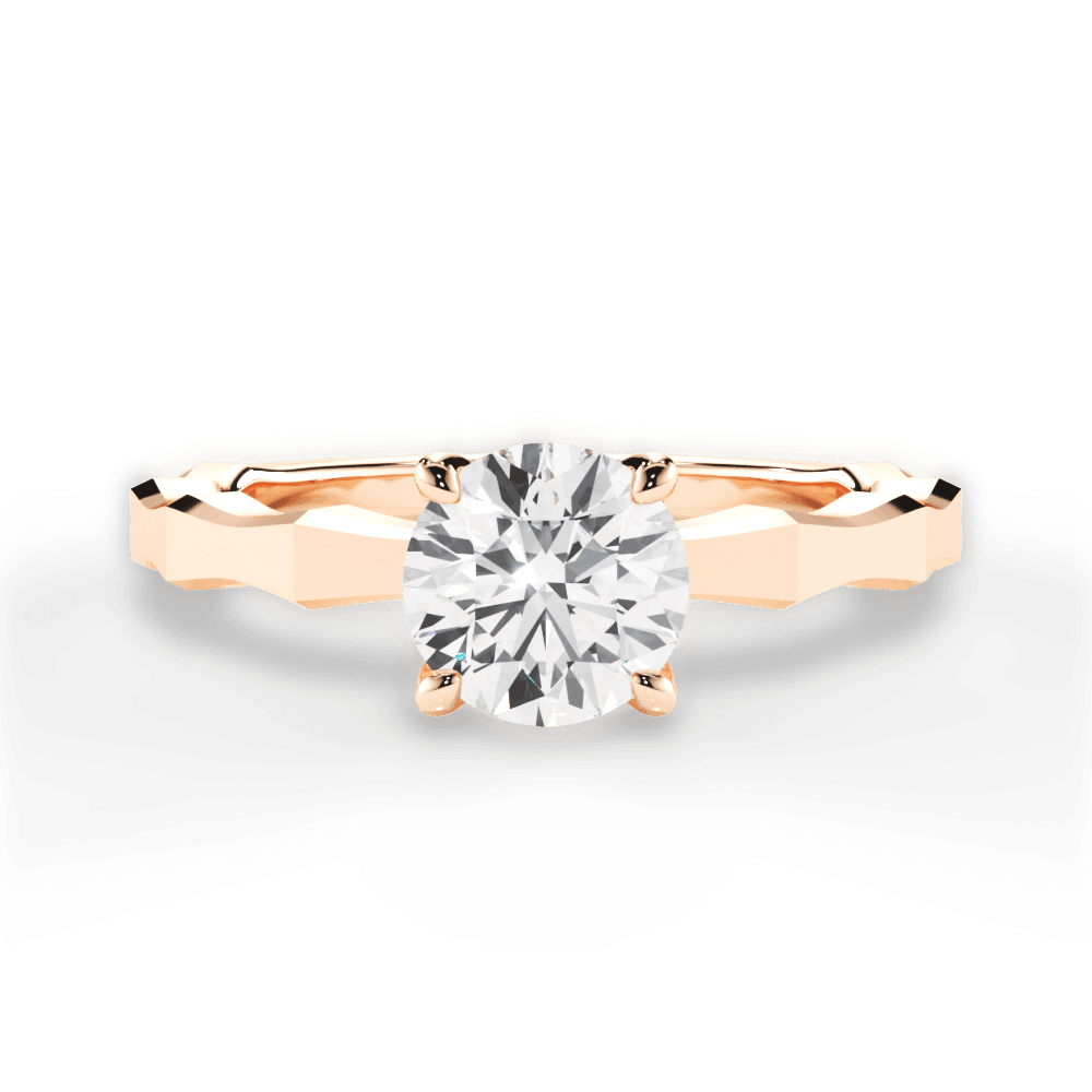 Aaliyah Round Cut Lab Grown Diamond 18Kt Rose Gold Engagement Ring