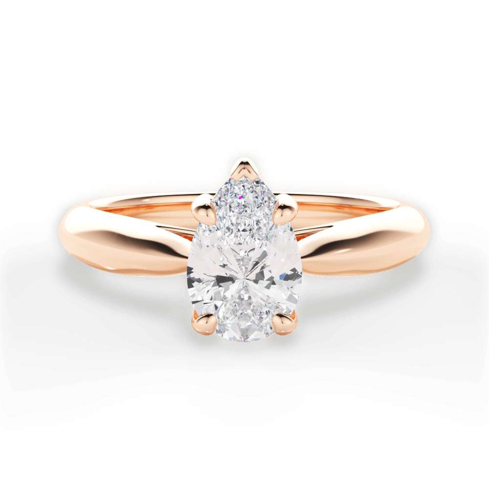 Dolores Pear Cut Lab Grown Diamond 18Kt Rose Gold Engagement Ring
