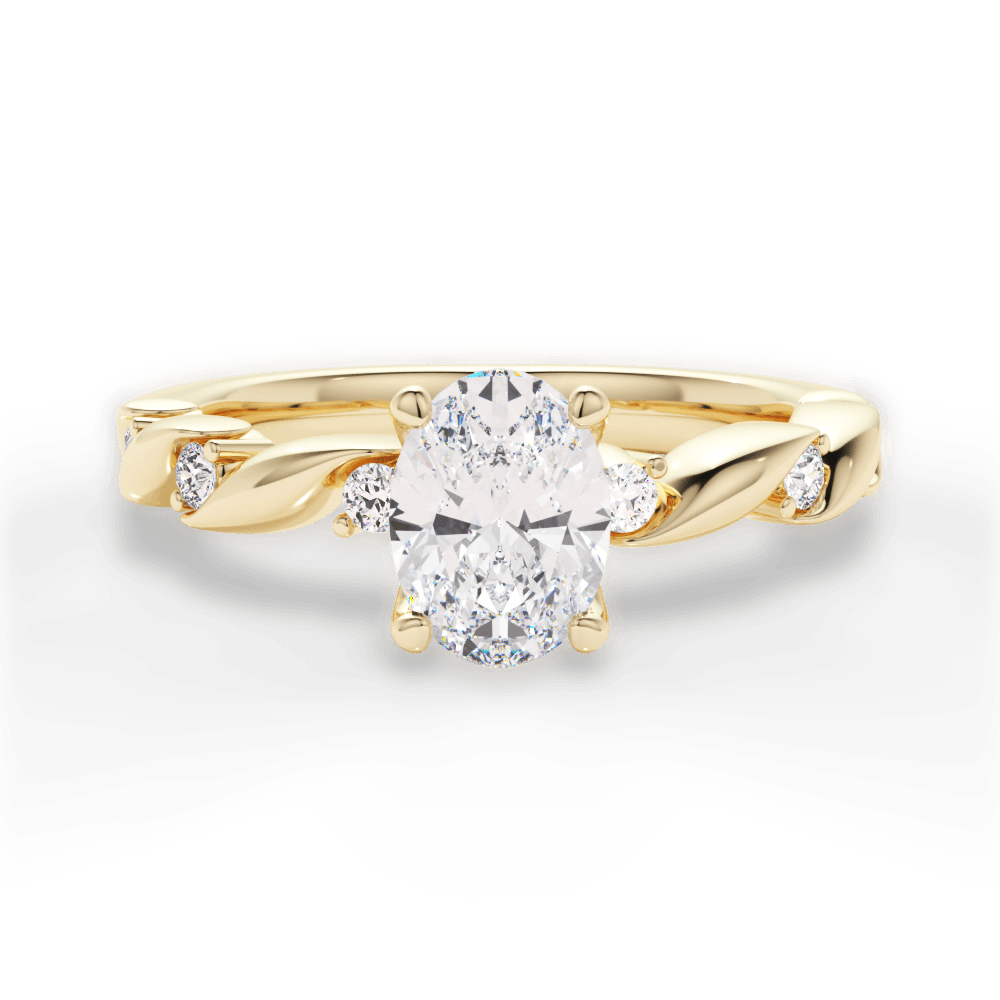 Emma Oval Cut Lab Grown Diamond 18Kt Yellow Gold Engagement Ring