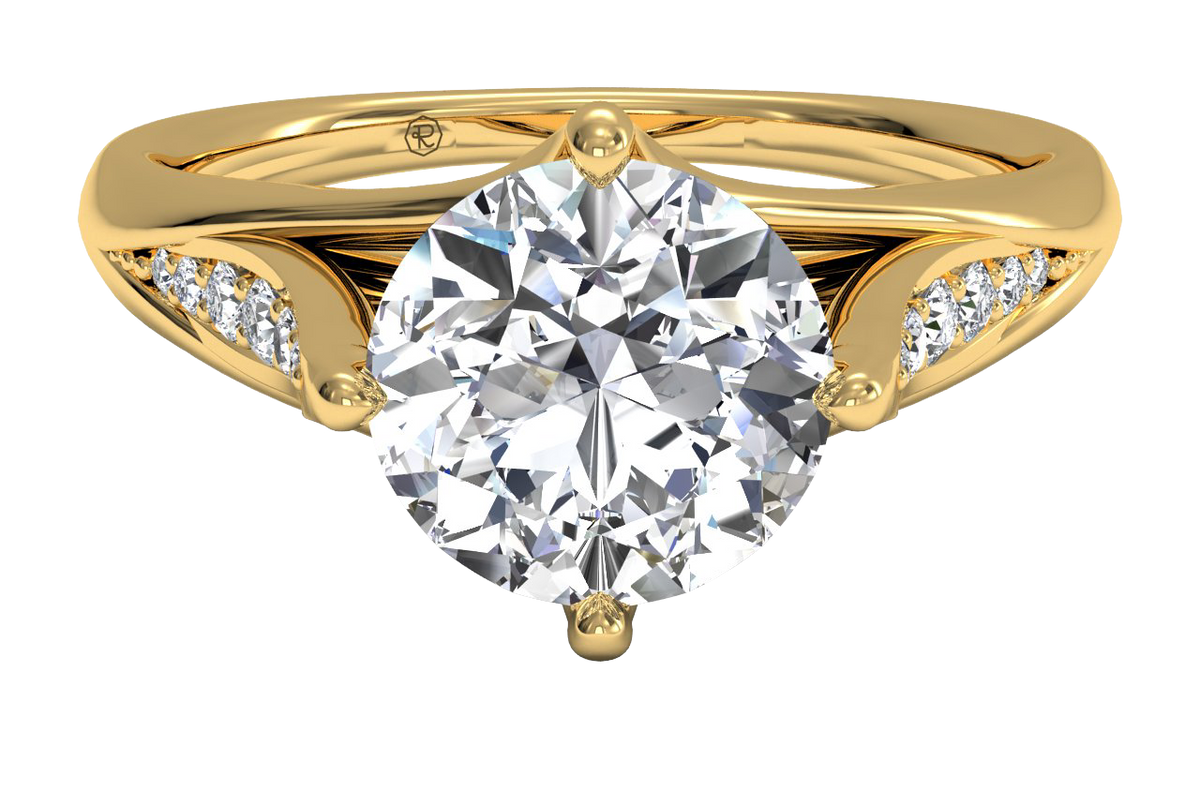 Connie Round Cut Lab Grown Diamond 18Kt Yellow Gold Engagement Ring