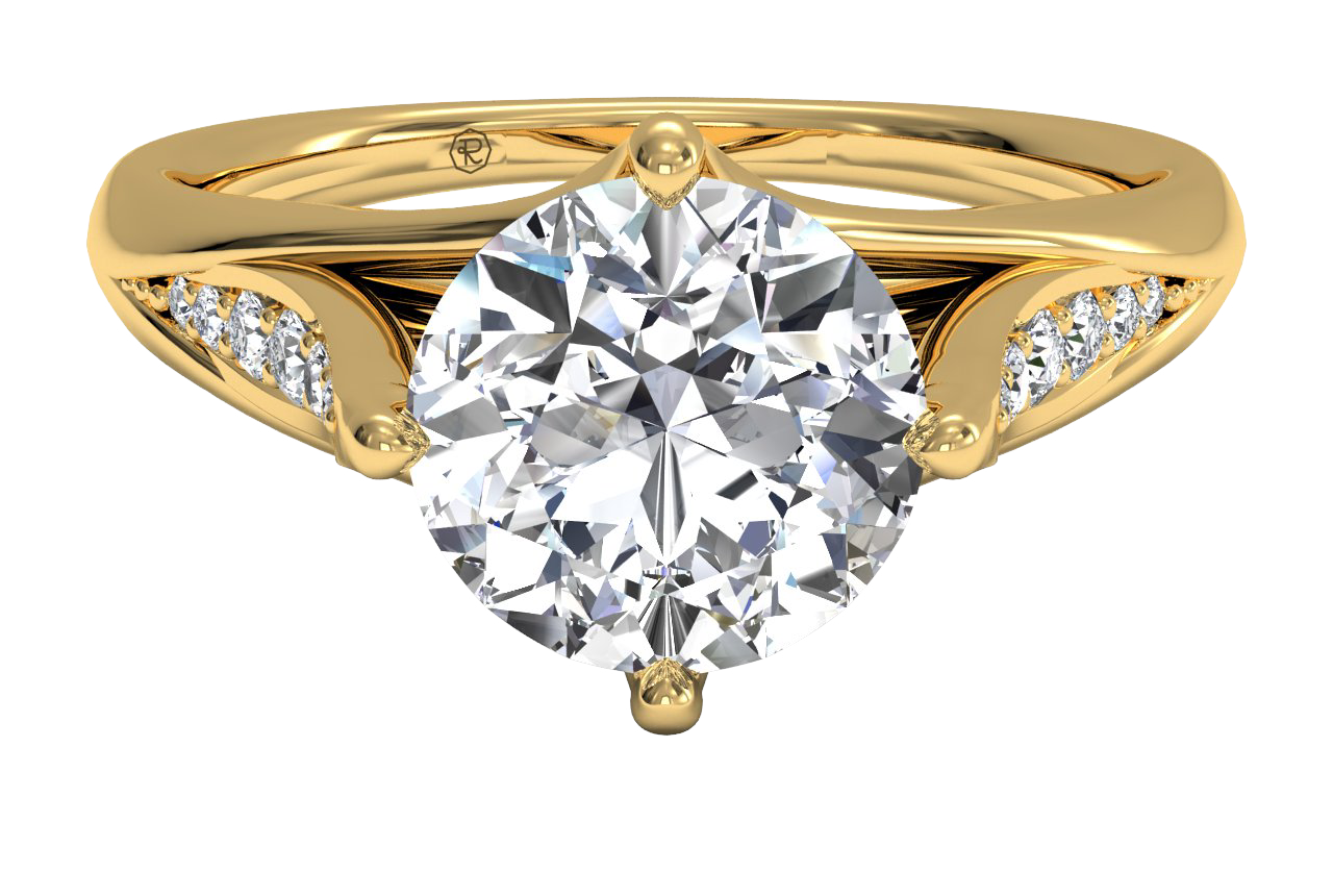 Connie Round Cut Lab Grown Diamond 18Kt Yellow Gold Engagement Ring