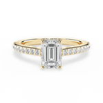 Joan Emerald Cut Lab Grown Diamond 18Kt Yellow Gold Engagement Ring