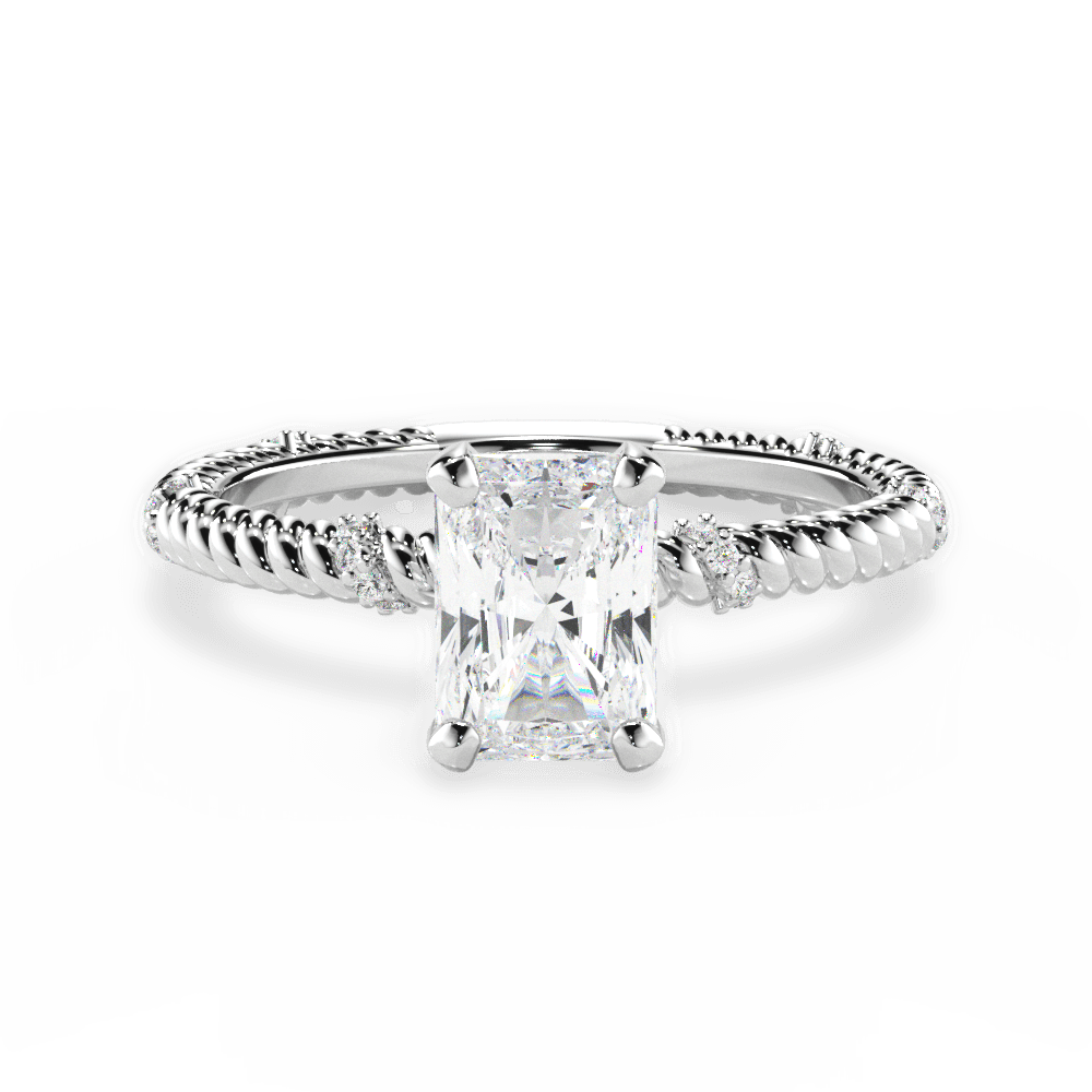 Chloe Radiant Cut Lab Grown Diamond 14Kt White Gold Engagement Ring