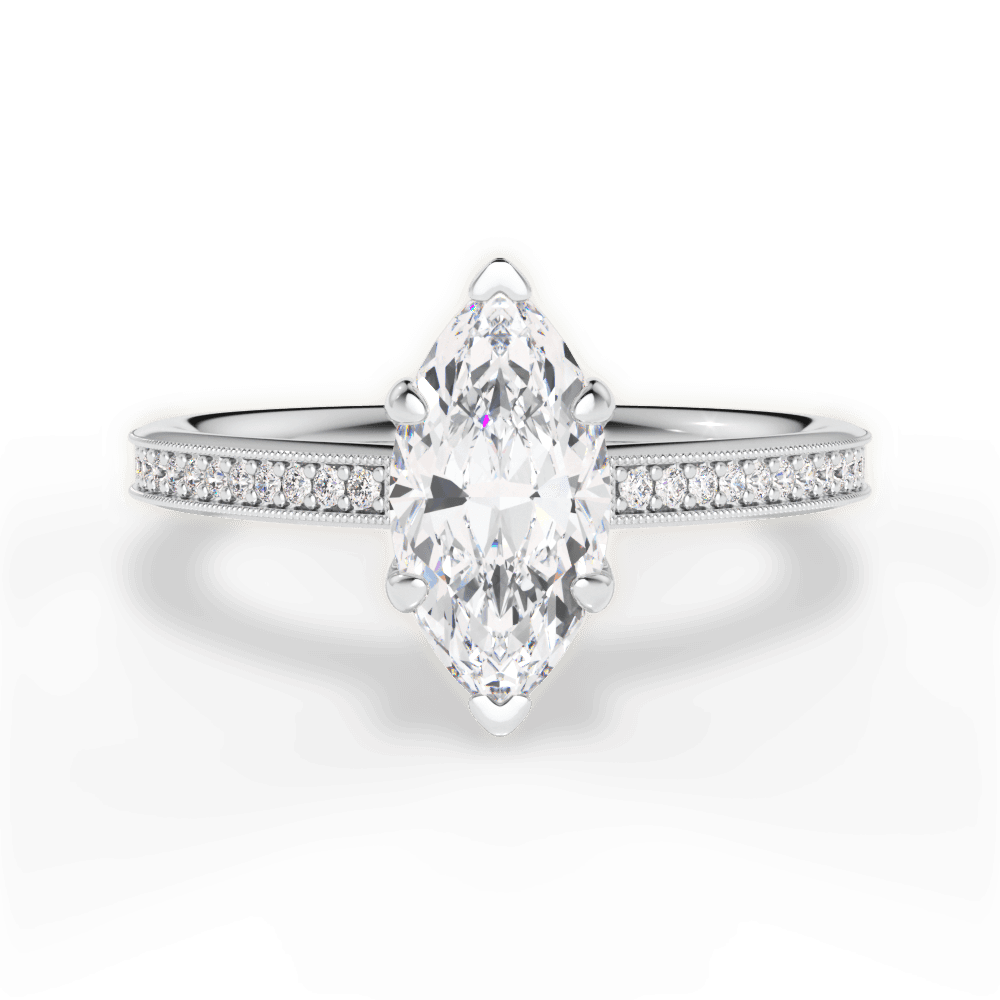 Janet Marquise Cut Lab Grown Diamond Platinum Engagement Ring
