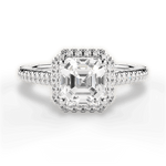 Jenny Asscher Cut Lab Grown Diamond 18Kt White Gold Engagement Ring