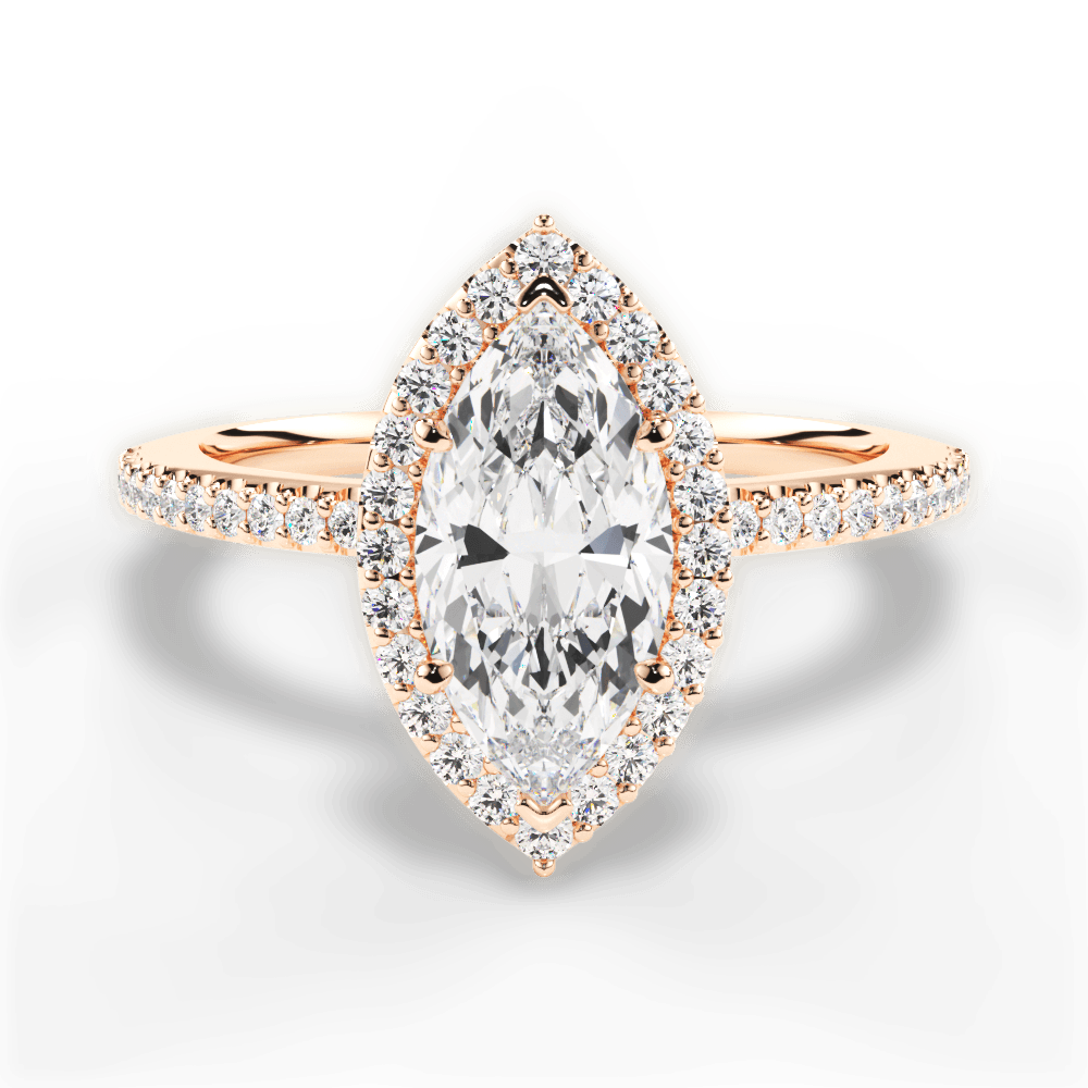 Joanne Marquise Cut Lab Grown Diamond 18Kt Rose Gold Engagement Ring
