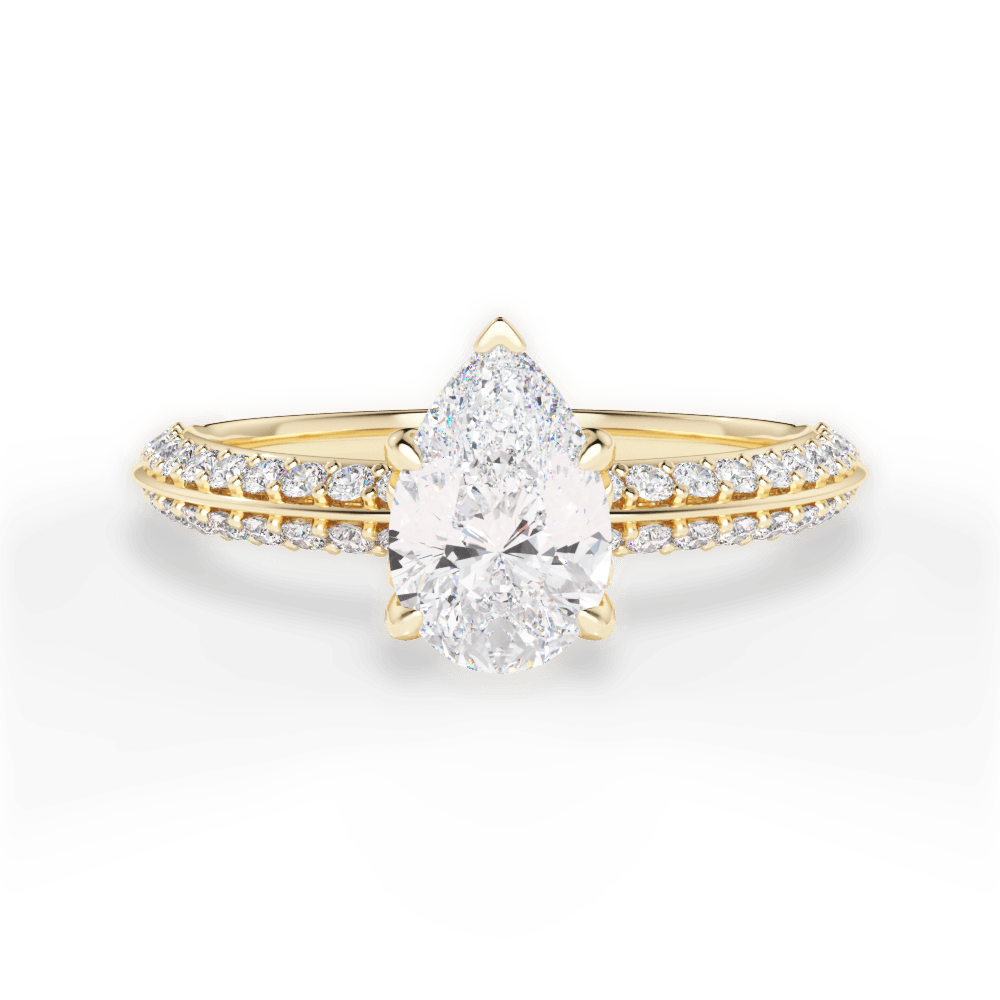 Gail Pear Cut Lab Grown Diamond 18Kt Yellow Gold Engagement Ring