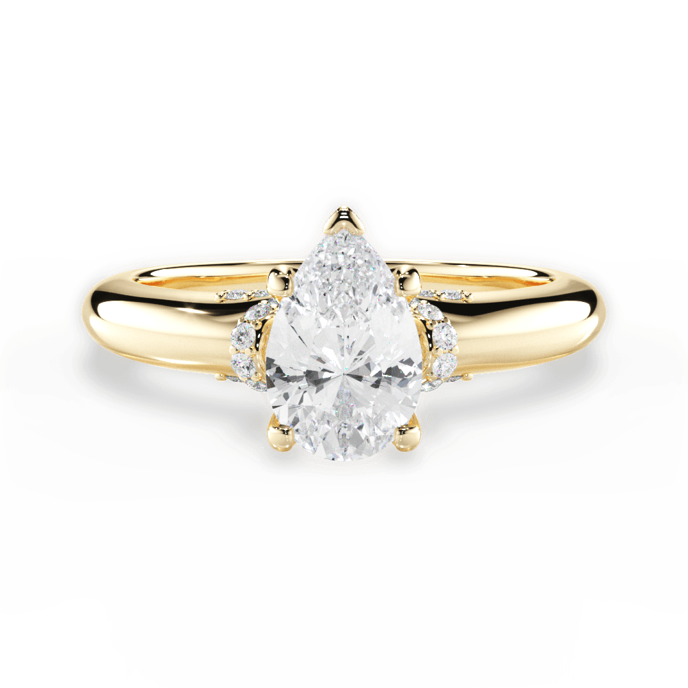 Florence Pear Cut Lab Grown Diamond 18Kt Yellow Gold Engagement Ring
