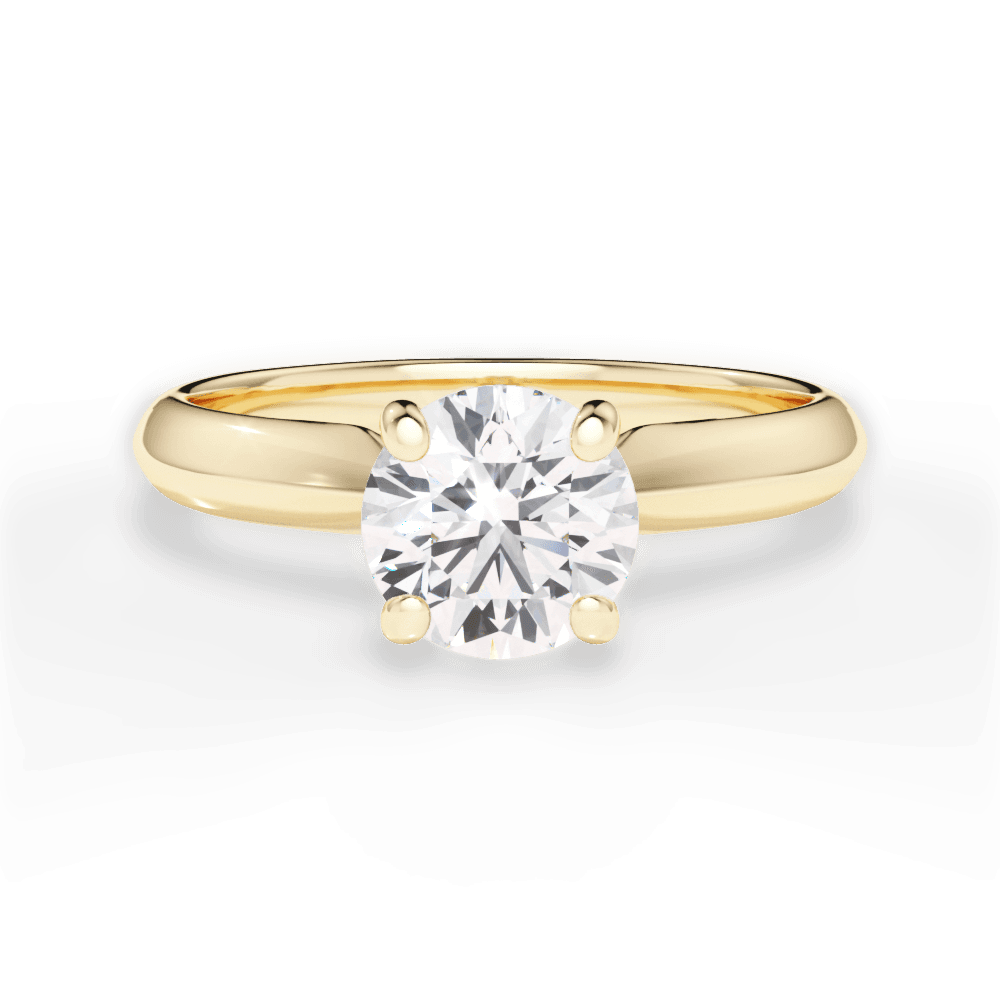 Beth Round Cut Lab Grown Diamond 18Kt Yellow Gold Engagement Ring