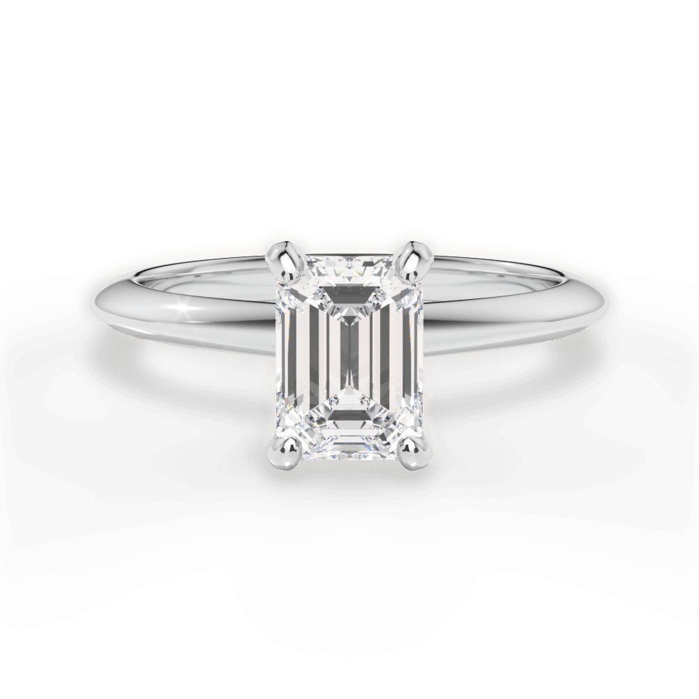 Alicia Emerald Cut Lab Grown Diamond 18Kt White Gold Engagement Ring