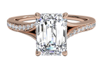 Elise Emerald Cut Lab Grown Diamond 18Kt Rose Gold Engagement Ring