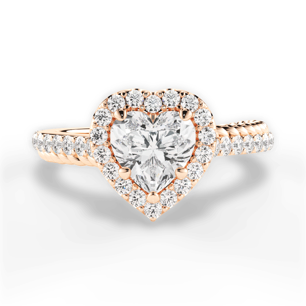Kim Heart Cut Lab Grown Diamond 18Kt Rose Gold Engagement Ring