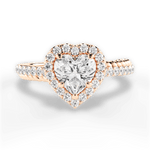 Kim Heart Cut Lab Grown Diamond 18Kt Rose Gold Engagement Ring