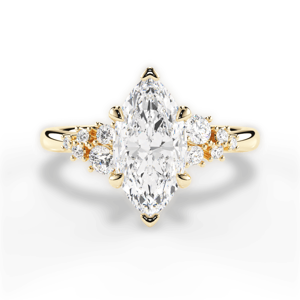 Carmen Marquise Cut Lab Grown Diamond 18Kt Yellow Gold Engagement Ring