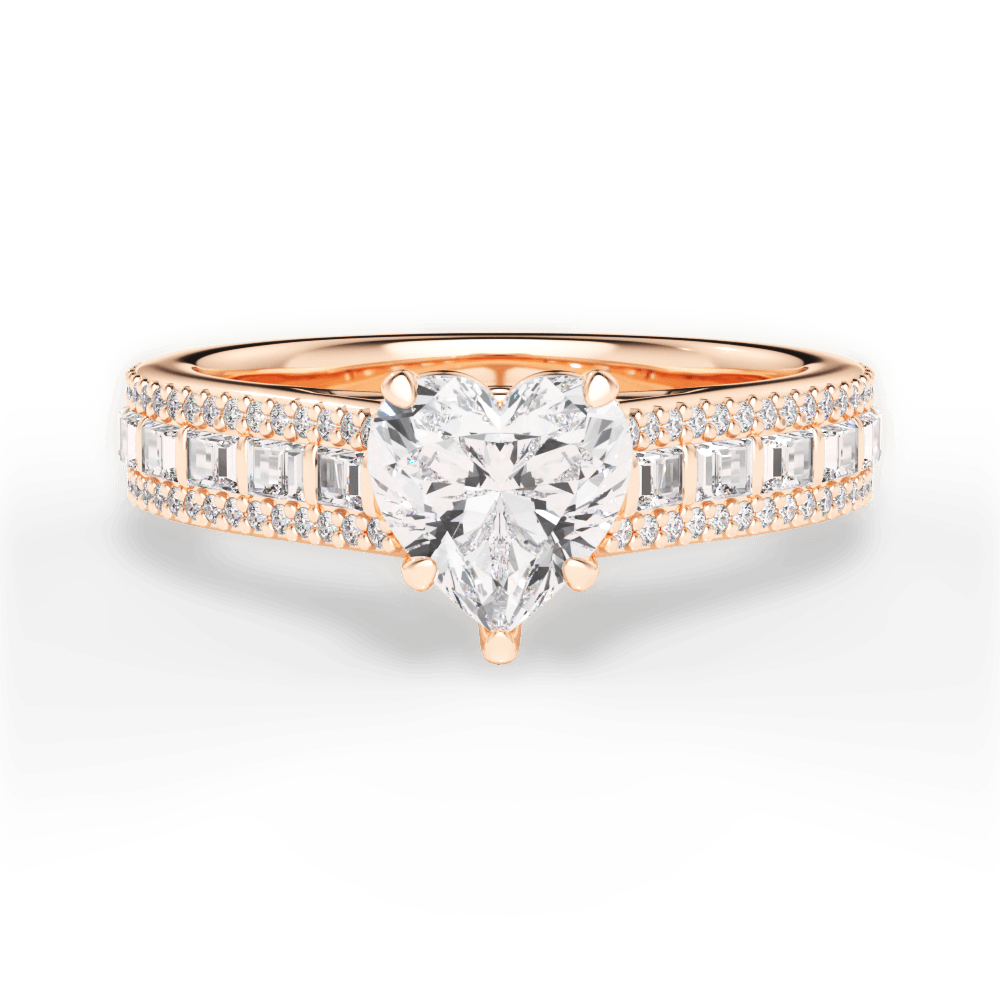 Lynn Heart Cut Lab Grown Diamond 18Kt Rose Gold Engagement Ring