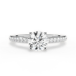 Joan Round Cut Lab Grown Diamond 18Kt White Gold Engagement Ring