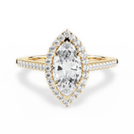 Jeanne Marquise Cut Lab Grown Diamond 18Kt Yellow Gold Engagement Ring
