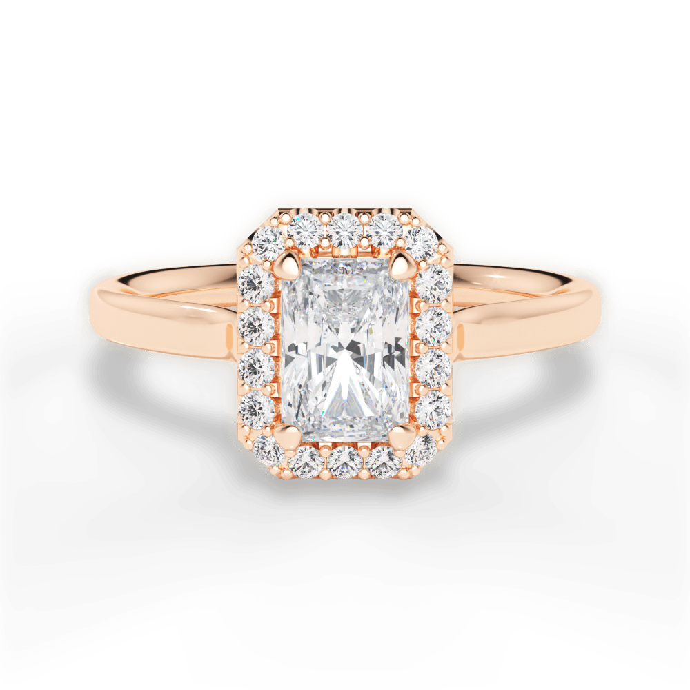 Fiona Radiant Cut Lab Grown Diamond 18Kt Rose Gold Engagement Ring
