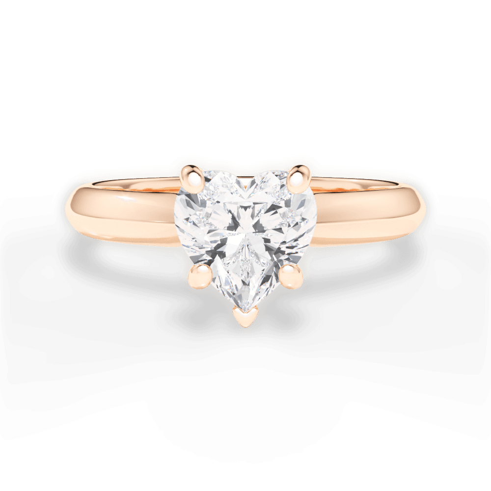 Beth Heart Cut Lab Grown Diamond 18Kt Rose Gold Engagement Ring
