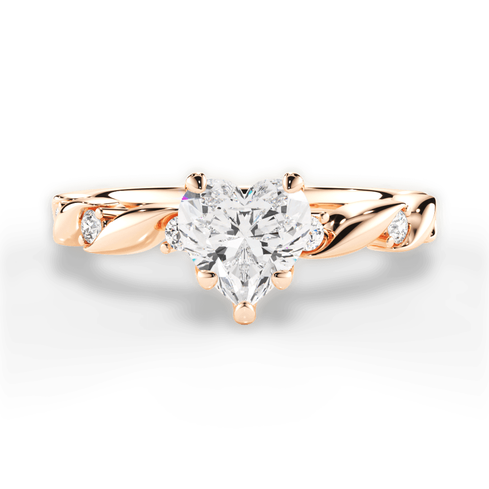 Emma Heart Cut Lab Grown Diamond 18Kt Rose Gold Engagement Ring