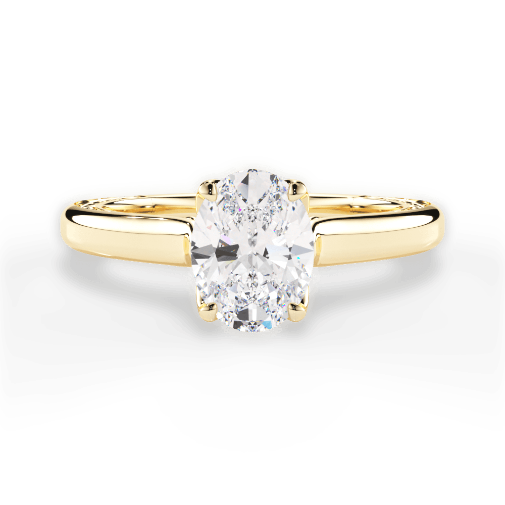Carrie Oval Cut Lab Grown Diamond 18Kt Yellow Gold Engagement Ring