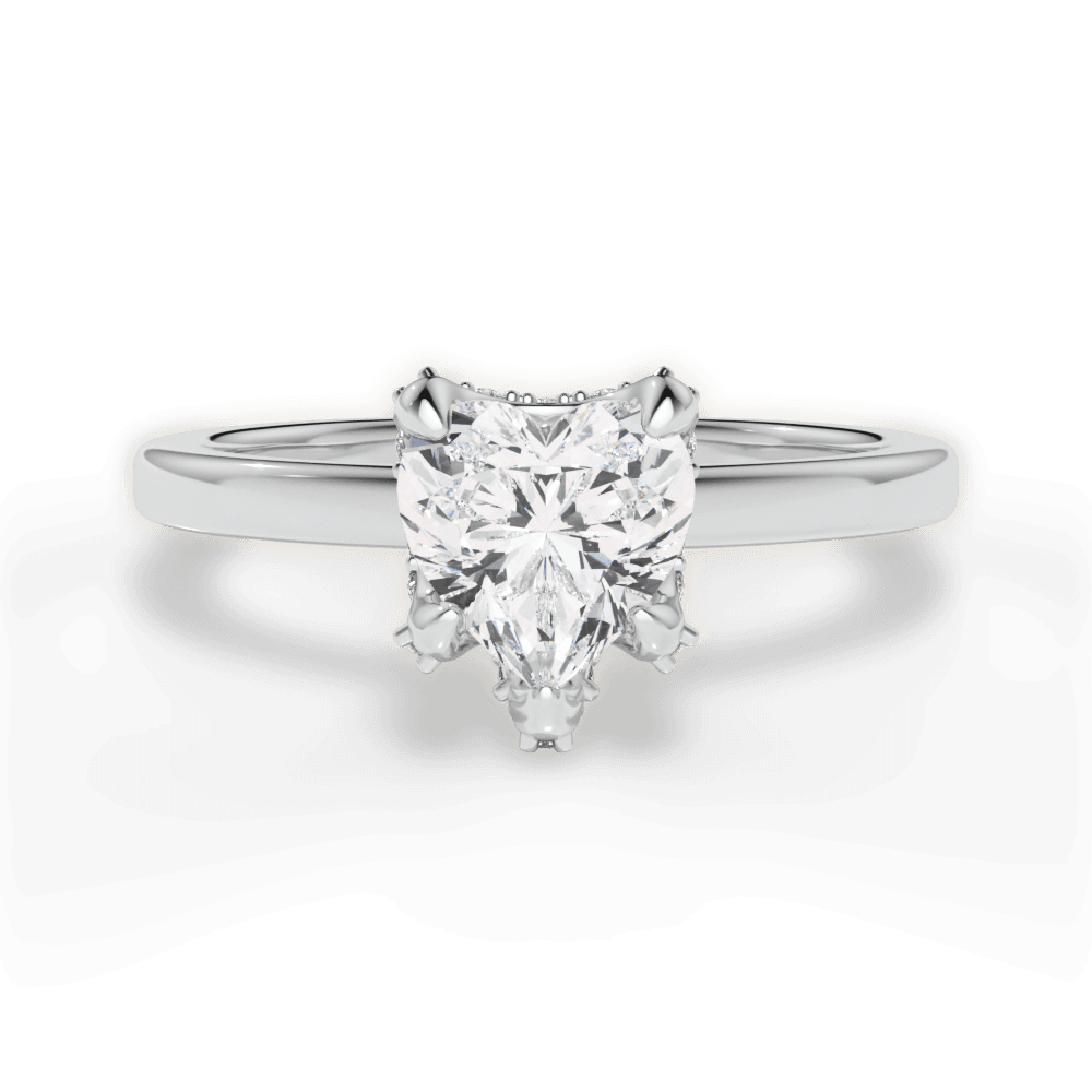 Gemma Heart Cut Lab Grown Diamond Platinum Engagement Ring
