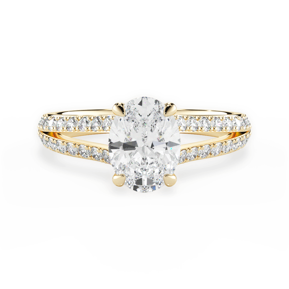 Kendra Oval Cut Lab Grown Diamond 18Kt Yellow Gold Engagement Ring