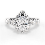 Lacey Pear Cut Lab Grown Diamond 18Kt White Gold Engagement Ring