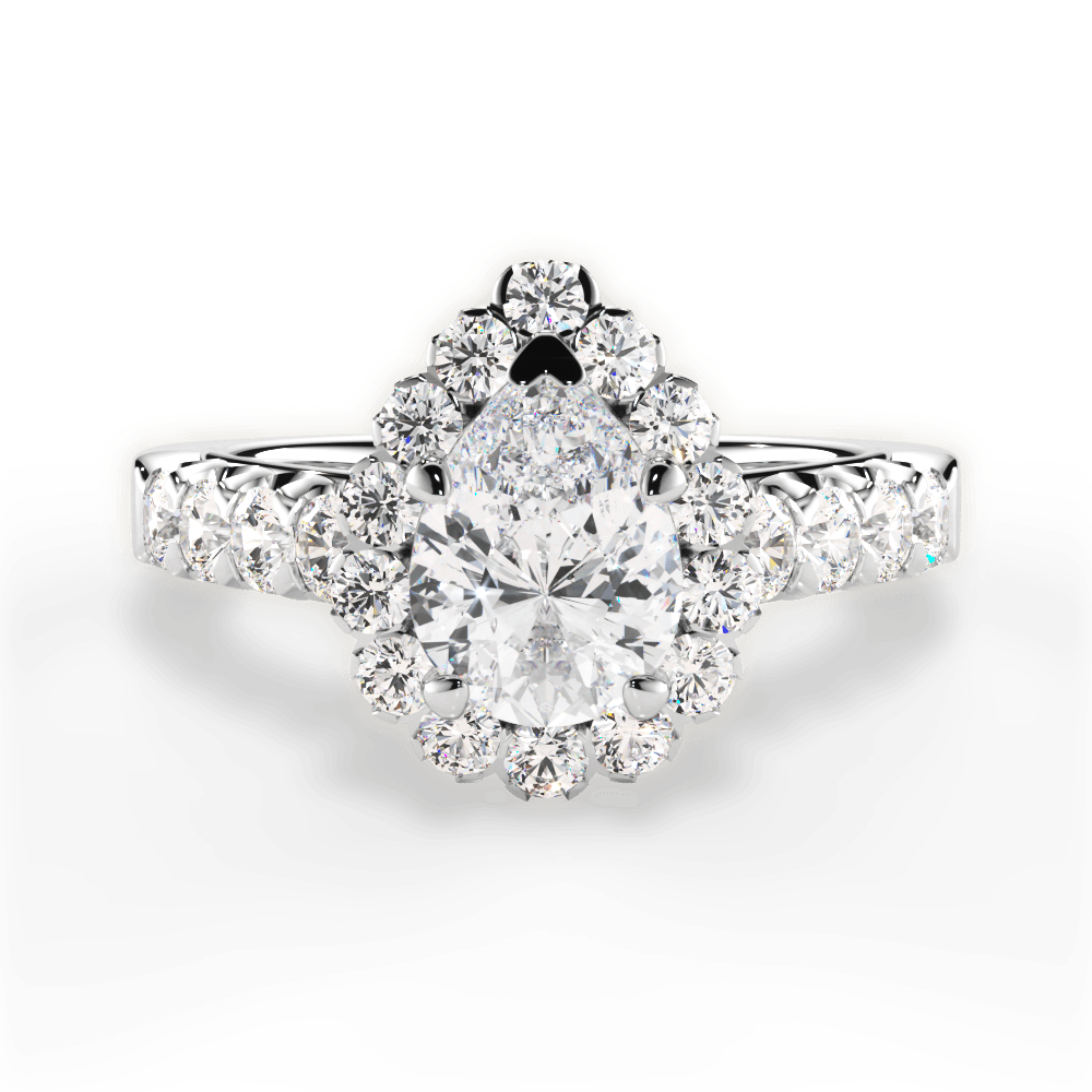 Lacey Pear Cut Lab Grown Diamond Platinum Engagement Ring
