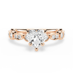 Edith Heart Cut Lab Grown Diamond 18Kt Rose Gold Engagement Ring