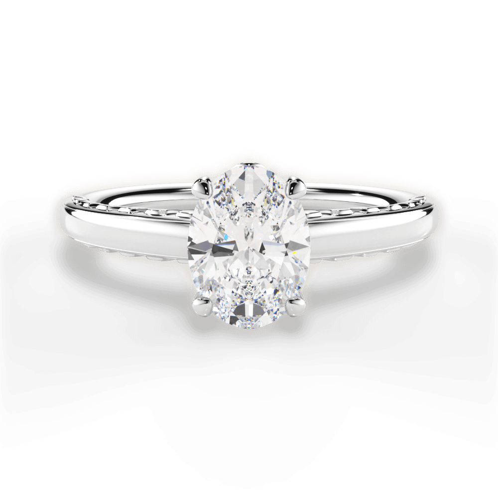 Annette Oval Cut Lab Grown Diamond Platinum Engagement Ring