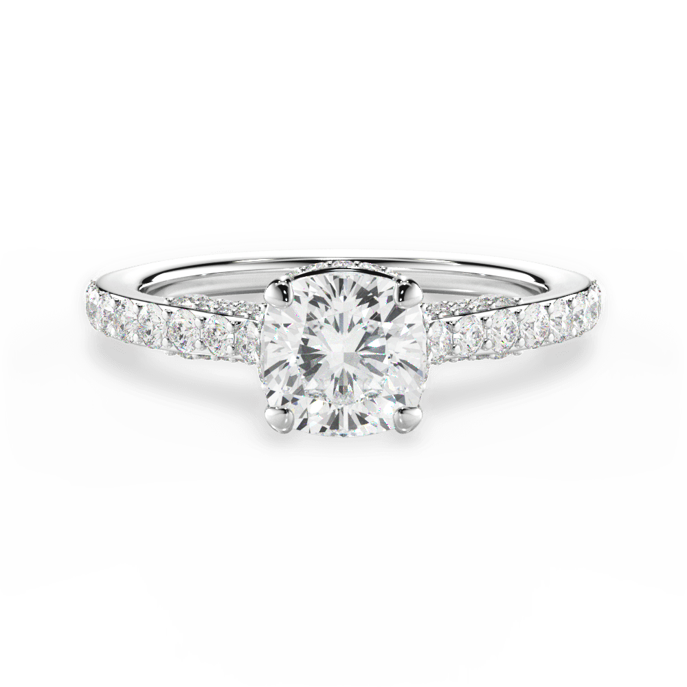 Laura Cushion Cut Lab Grown Diamond Platinum Engagement Ring