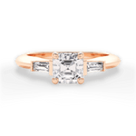 Emily Asscher Cut Lab Grown Diamond 18Kt Rose Gold Engagement Ring