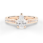 Elena Pear Cut Lab Grown Diamond 18Kt Rose Gold Engagement Ring