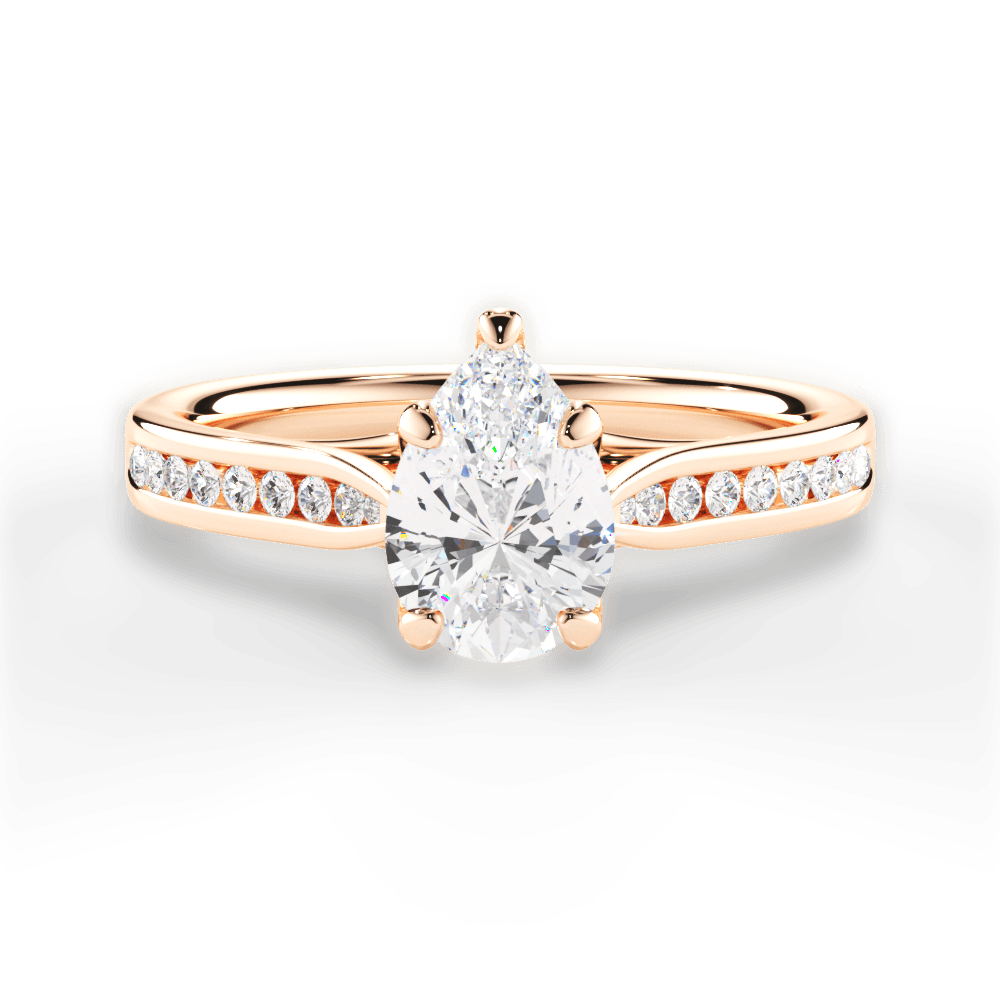 Elena Pear Cut Lab Grown Diamond 18Kt Rose Gold Engagement Ring
