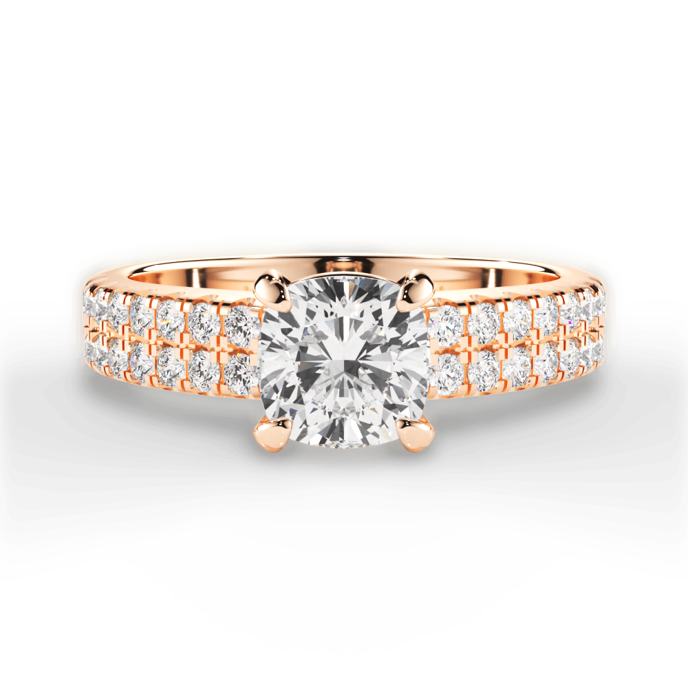 Kayla Cushion Cut Lab Grown Diamond 18Kt Rose Gold Engagement Ring