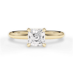 Brenda Asscher Cut Lab Grown Diamond 18Kt Yellow Gold Engagement Ring