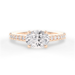 Diane Oval Cut Lab Grown Diamond 18Kt Rose Gold Engagement Ring
