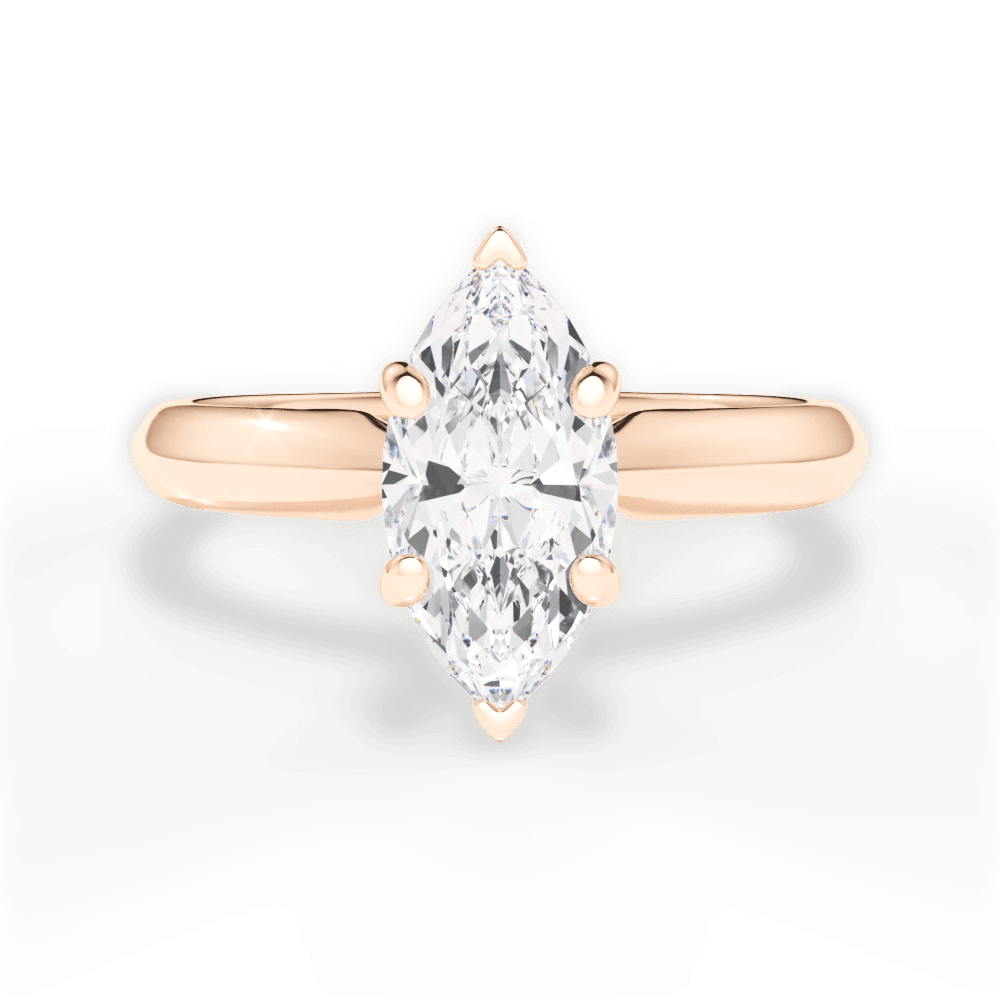 Beth Marquise Cut Lab Grown Diamond 18Kt Rose Gold Engagement Ring