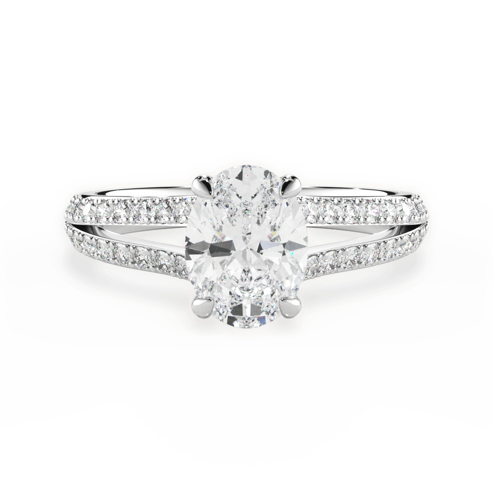 Kendra Oval Cut Lab Grown Diamond Platinum Engagement Ring