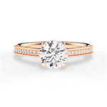 Janet Round Cut Lab Grown Diamond 18Kt Rose Gold Engagement Ring