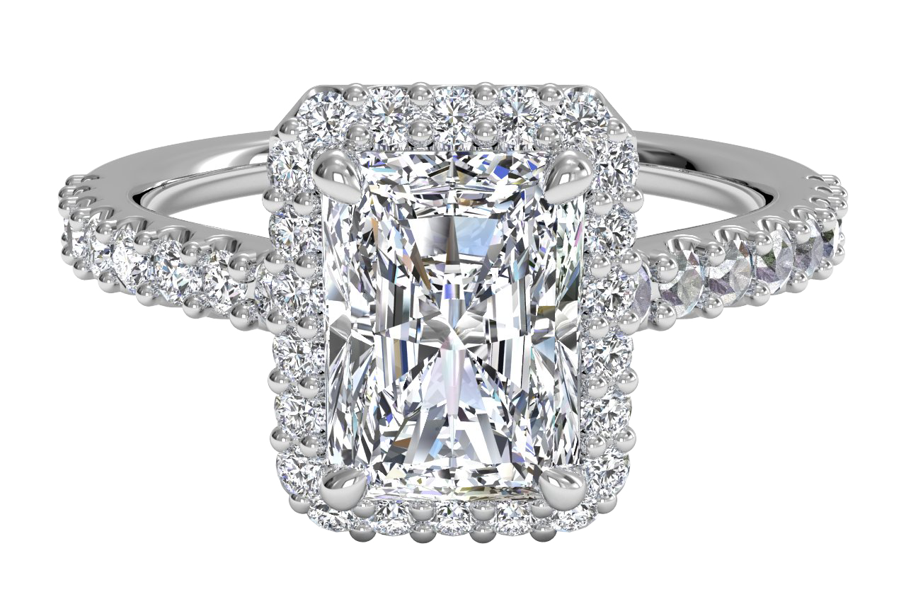 Leah Radiant Cut Lab Grown Diamond 18Kt White Gold Engagement Ring