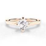 Ashley Asscher Cut Lab Grown Diamond 18Kt Rose Gold Engagement Ring