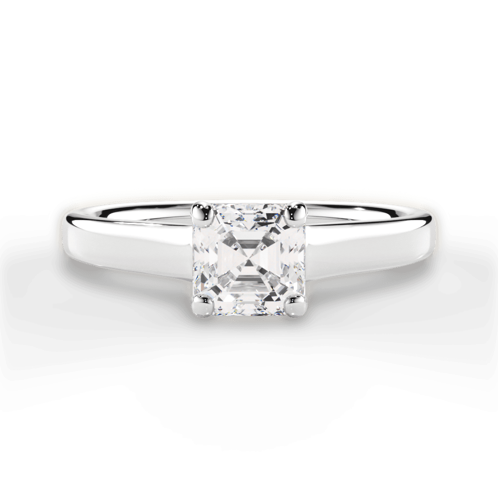 Ariana Asscher Cut Lab Grown Diamond 14Kt White Gold Engagement Ring
