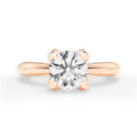 Elaine Round Cut Lab Grown Diamond 18Kt Rose Gold Engagement Ring