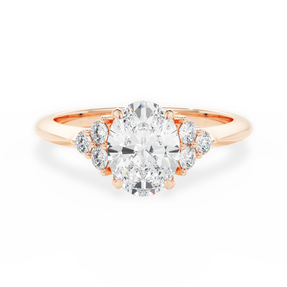 Celeste Oval Cut Lab Grown Diamond 18Kt Rose Gold Engagement Ring
